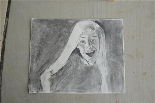 Value drawing - self-portrait 